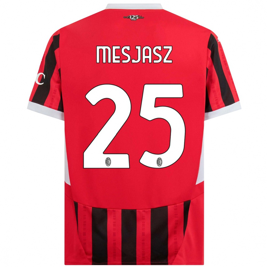 Kids Football Malgorzata Mesjasz #25 Red Black Home Jersey 2024/25 T-Shirt Canada