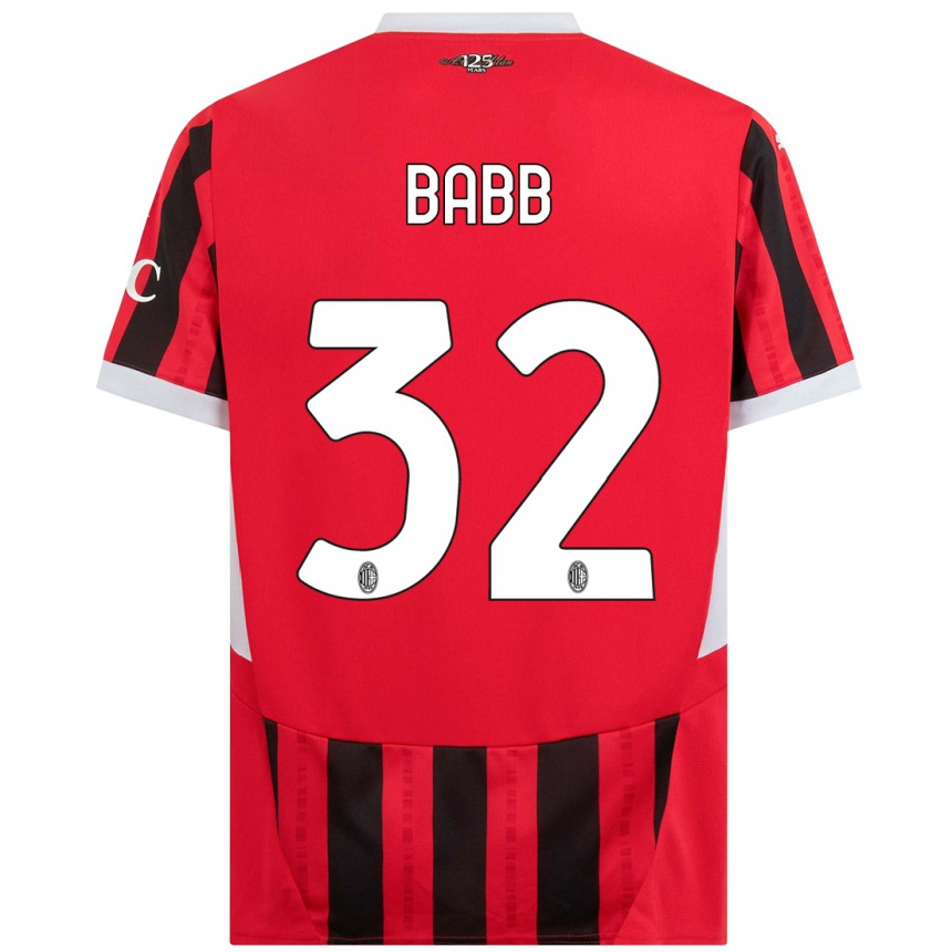 Kids Football Selena Delia Babb #32 Red Black Home Jersey 2024/25 T-Shirt Canada