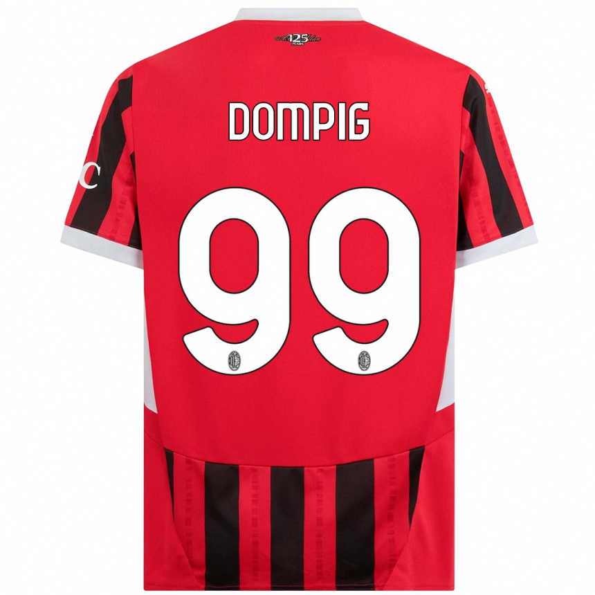 Kids Football Chanté Dompig #99 Red Black Home Jersey 2024/25 T-Shirt Canada