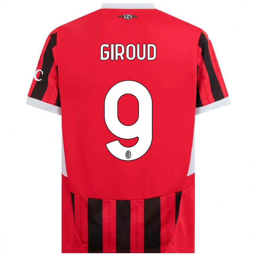 Enfant Football Maillot Olivier Giroud #9 Rouge Noir Tenues Domicile 2024/25 Canada