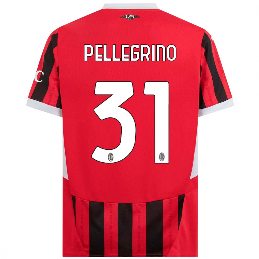 Kids Football Marco Pellegrino #31 Red Black Home Jersey 2024/25 T-Shirt Canada