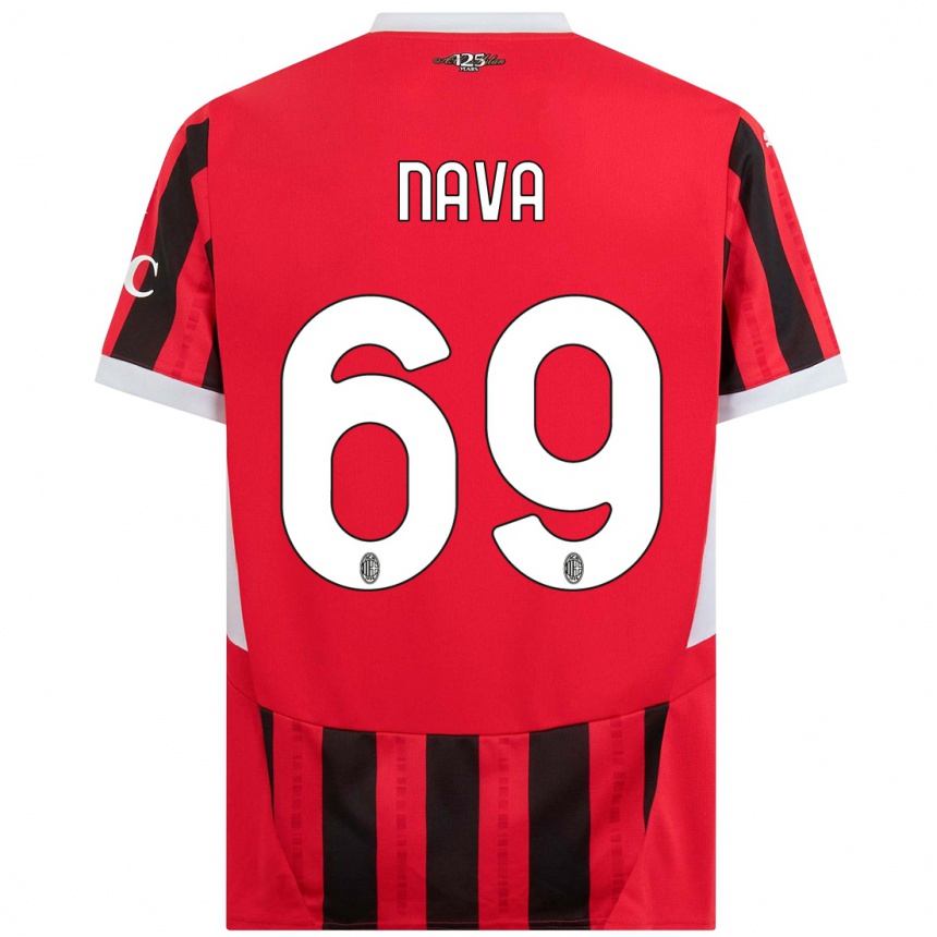 Enfant Football Maillot Lapo Nava #69 Rouge Noir Tenues Domicile 2024/25 Canada