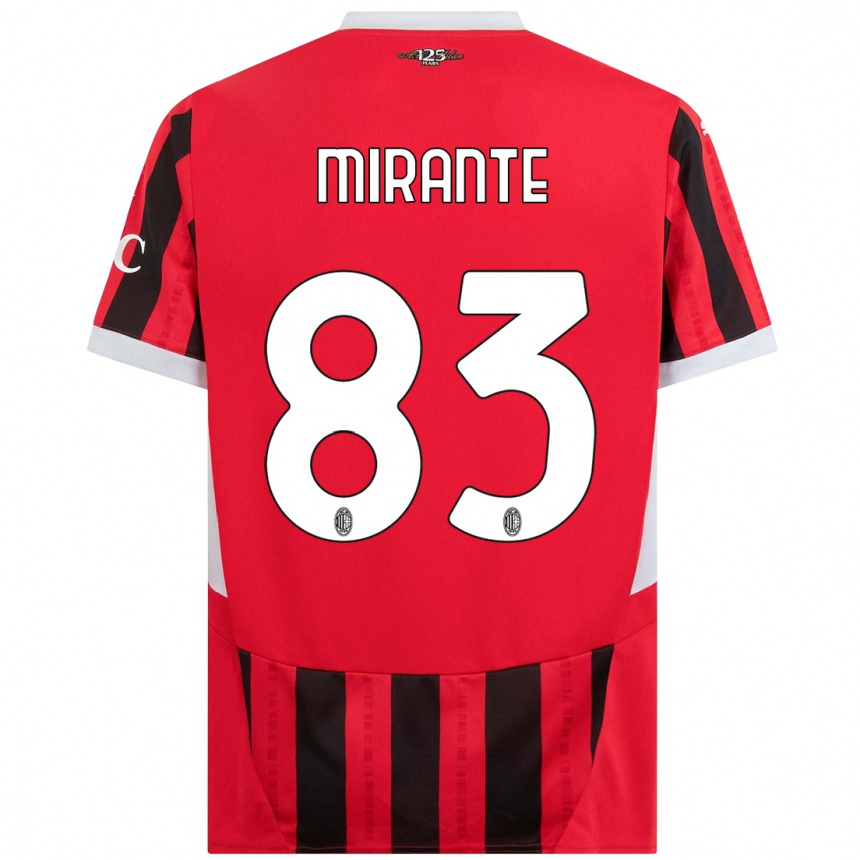 Kids Football Antonio Mirante #83 Red Black Home Jersey 2024/25 T-Shirt Canada