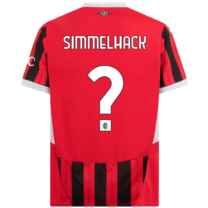 Kids Football Alexander Simmelhack #0 Red Black Home Jersey 2024/25 T-Shirt Canada