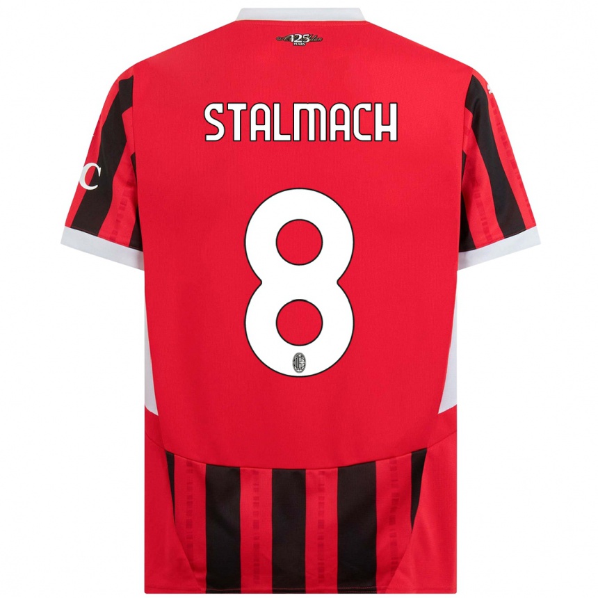 Kids Football Dariusz Stalmach #8 Red Black Home Jersey 2024/25 T-Shirt Canada