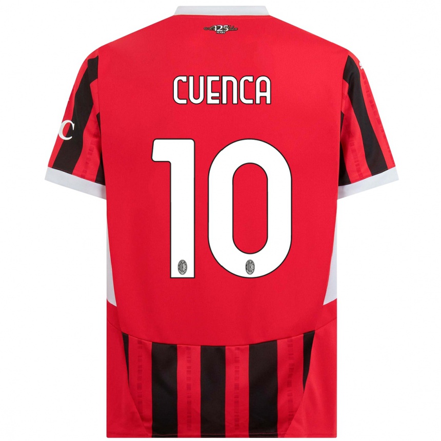 Kids Football Hugo Cuenca #10 Red Black Home Jersey 2024/25 T-Shirt Canada