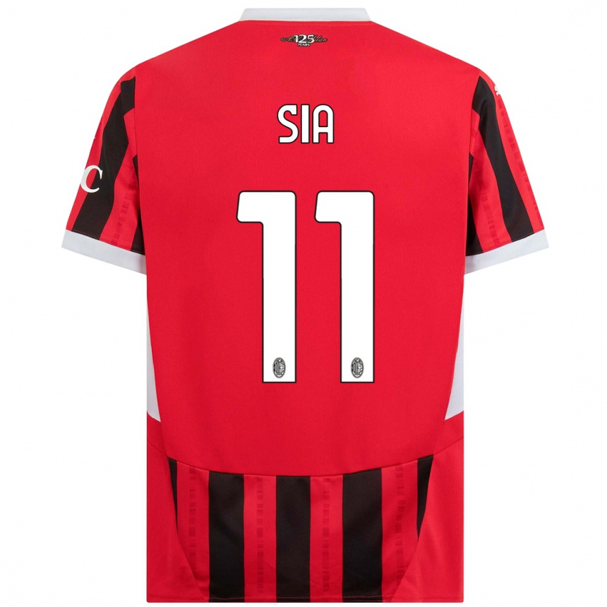 Kids Football Diego Sia #11 Red Black Home Jersey 2024/25 T-Shirt Canada