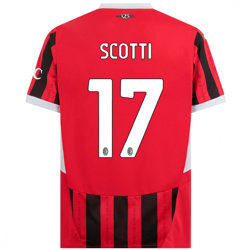 Kids Football Filippo Scotti #17 Red Black Home Jersey 2024/25 T-Shirt Canada