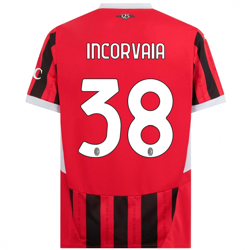 Enfant Football Maillot Giovanni Incorvaia #38 Rouge Noir Tenues Domicile 2024/25 Canada