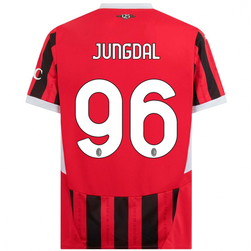 Enfant Football Maillot Andreas Jungdal #96 Rouge Noir Tenues Domicile 2024/25 Canada