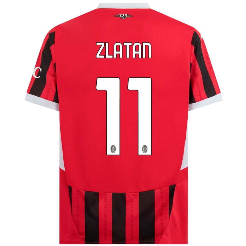 Enfant Football Maillot Zlatan Ibrahimovic #11 Rouge Noir Tenues Domicile 2024/25 Canada