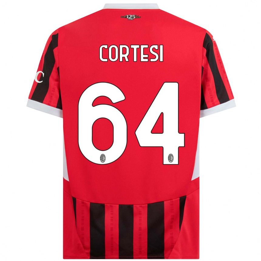 Kids Football Selena Cortesi #64 Red Black Home Jersey 2024/25 T-Shirt Canada