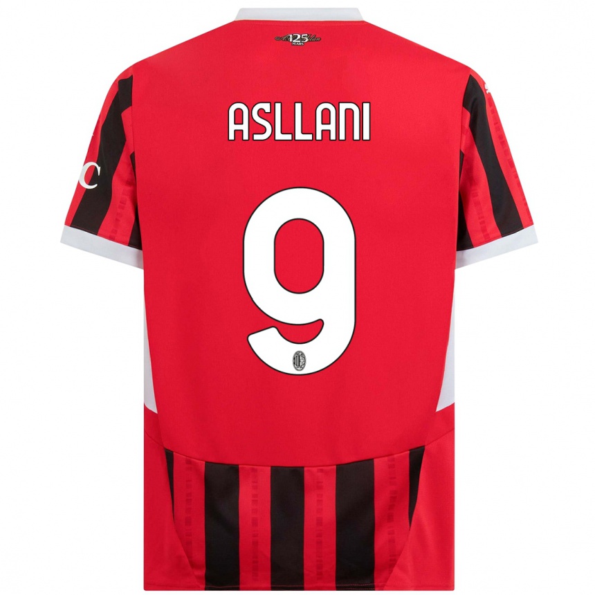 Kids Football Kosovare Asllani #9 Red Black Home Jersey 2024/25 T-Shirt Canada