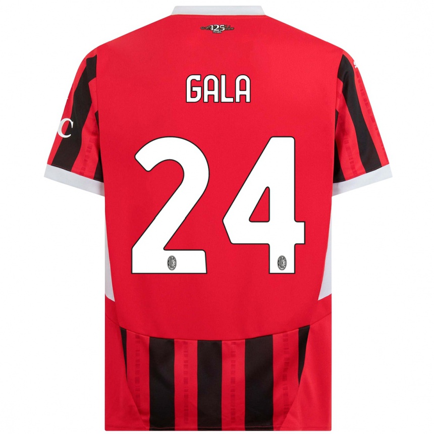 Kids Football Antonio Gala #24 Red Black Home Jersey 2024/25 T-Shirt Canada