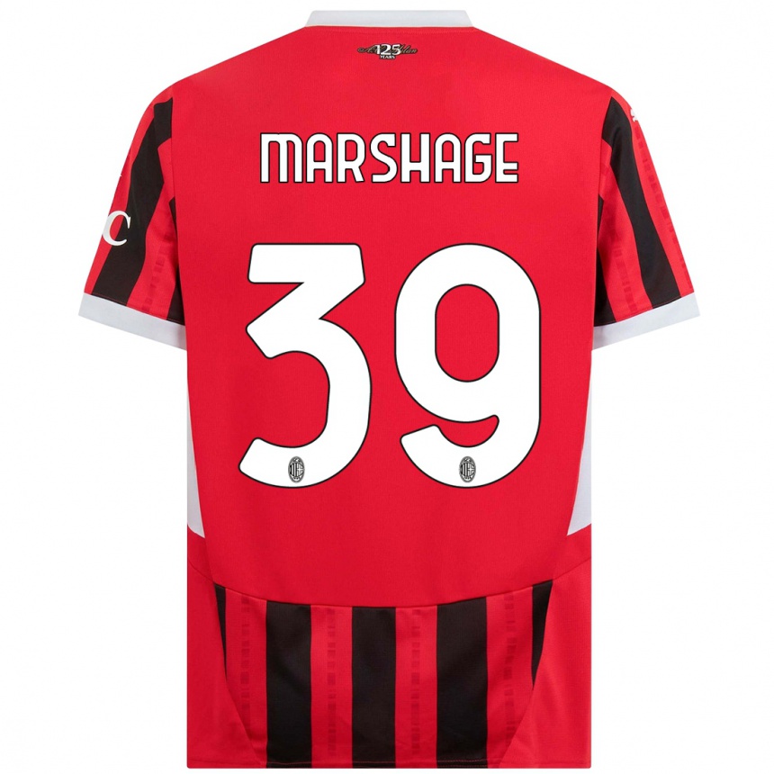 Kids Football Wilgot Marshage #39 Red Black Home Jersey 2024/25 T-Shirt Canada