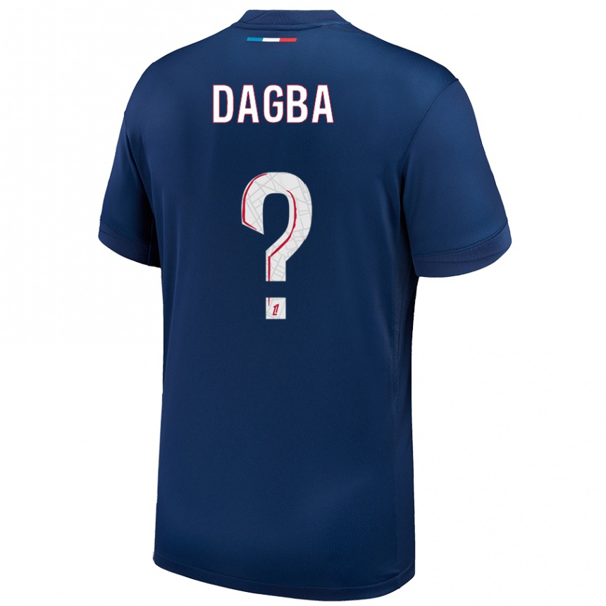 Kids Football Colin Dagba #0 Navy Blue White Home Jersey 2024/25 T-Shirt Canada