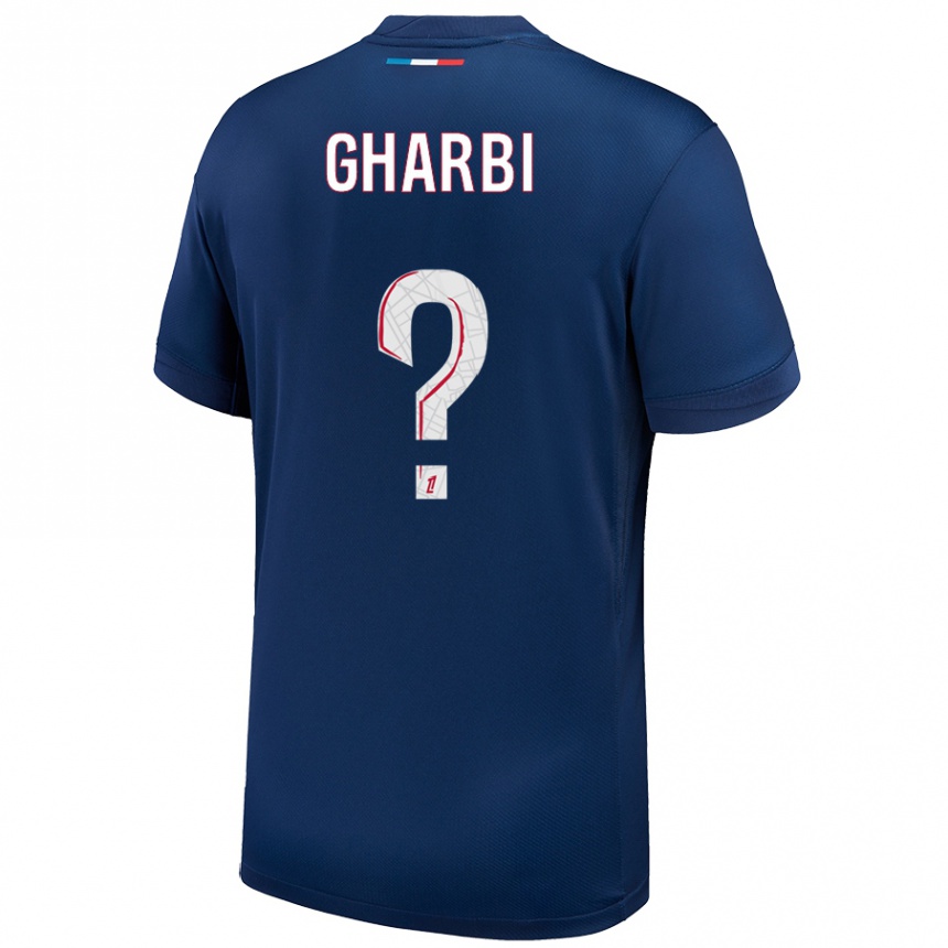 Enfant Football Maillot Ismael Gharbi #0 Bleu Marine Blanc Tenues Domicile 2024/25 Canada