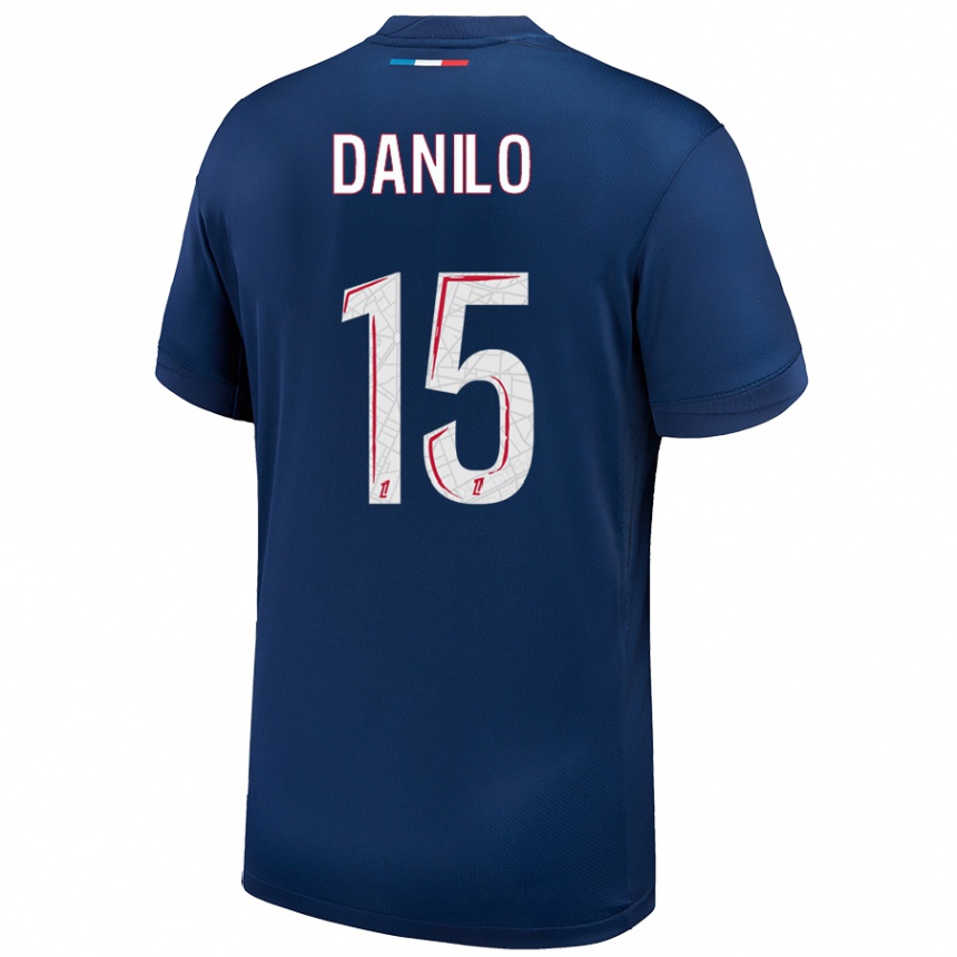 Kids Football Danilo Pereira #15 Navy Blue White Home Jersey 2024/25 T-Shirt Canada