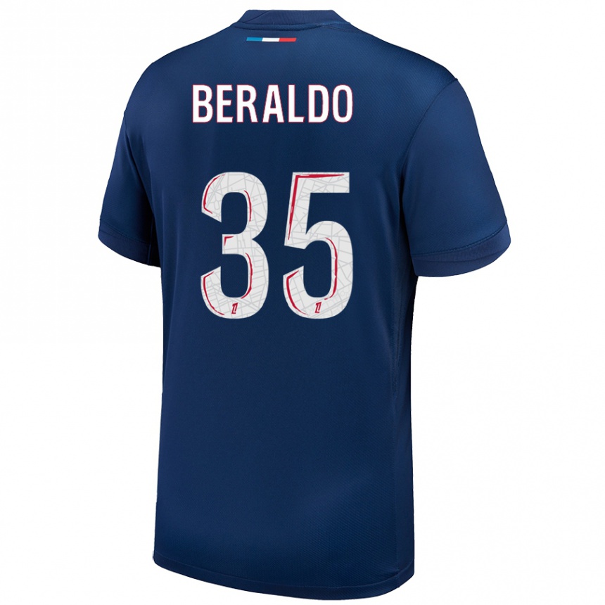 Kids Football Lucas Beraldo #35 Navy Blue White Home Jersey 2024/25 T-Shirt Canada