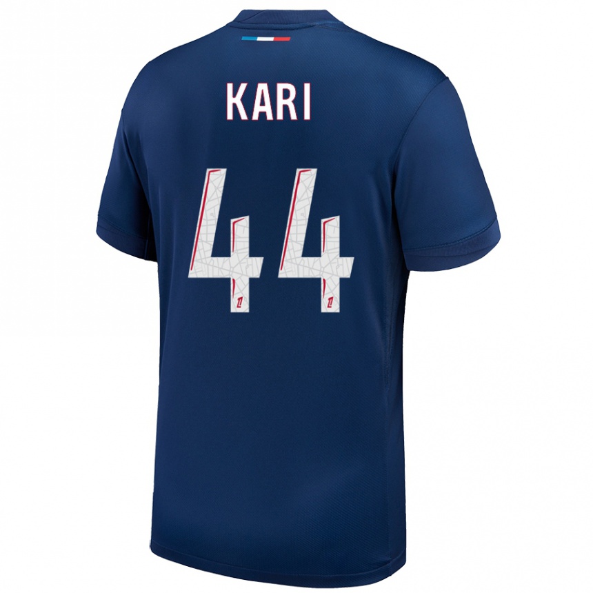 Enfant Football Maillot Ayman Kari #44 Bleu Marine Blanc Tenues Domicile 2024/25 Canada