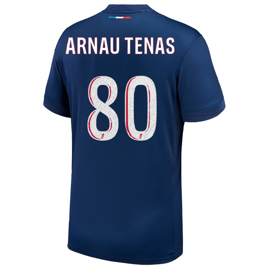 Enfant Football Maillot Arnau Tenas #80 Bleu Marine Blanc Tenues Domicile 2024/25 Canada