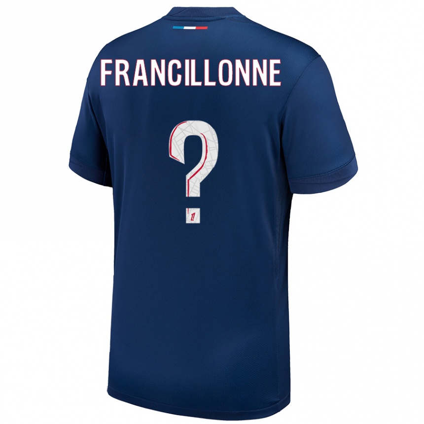 Kids Football Bryan Francillonne #0 Navy Blue White Home Jersey 2024/25 T-Shirt Canada