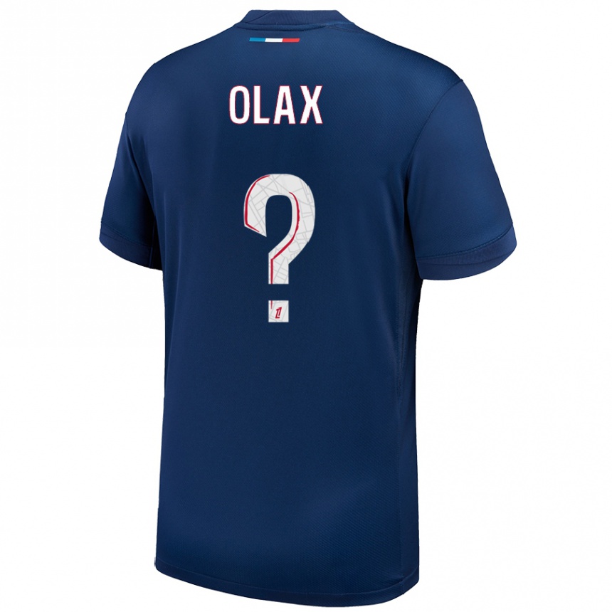 Kids Football Djamy Olax #0 Navy Blue White Home Jersey 2024/25 T-Shirt Canada