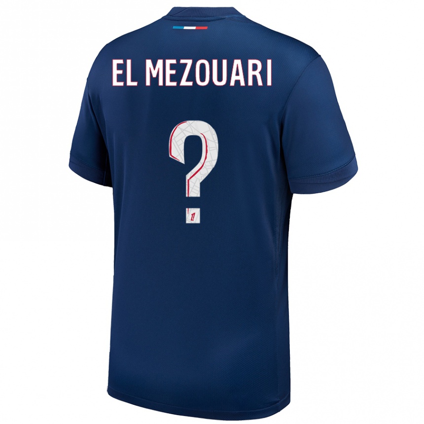 Kids Football Salah-Dine El Mezouari #0 Navy Blue White Home Jersey 2024/25 T-Shirt Canada