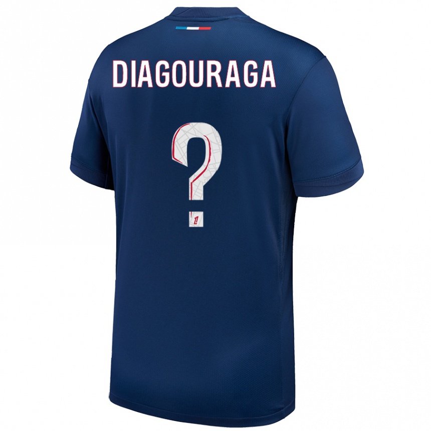 Kids Football Toumani Diagouraga #0 Navy Blue White Home Jersey 2024/25 T-Shirt Canada