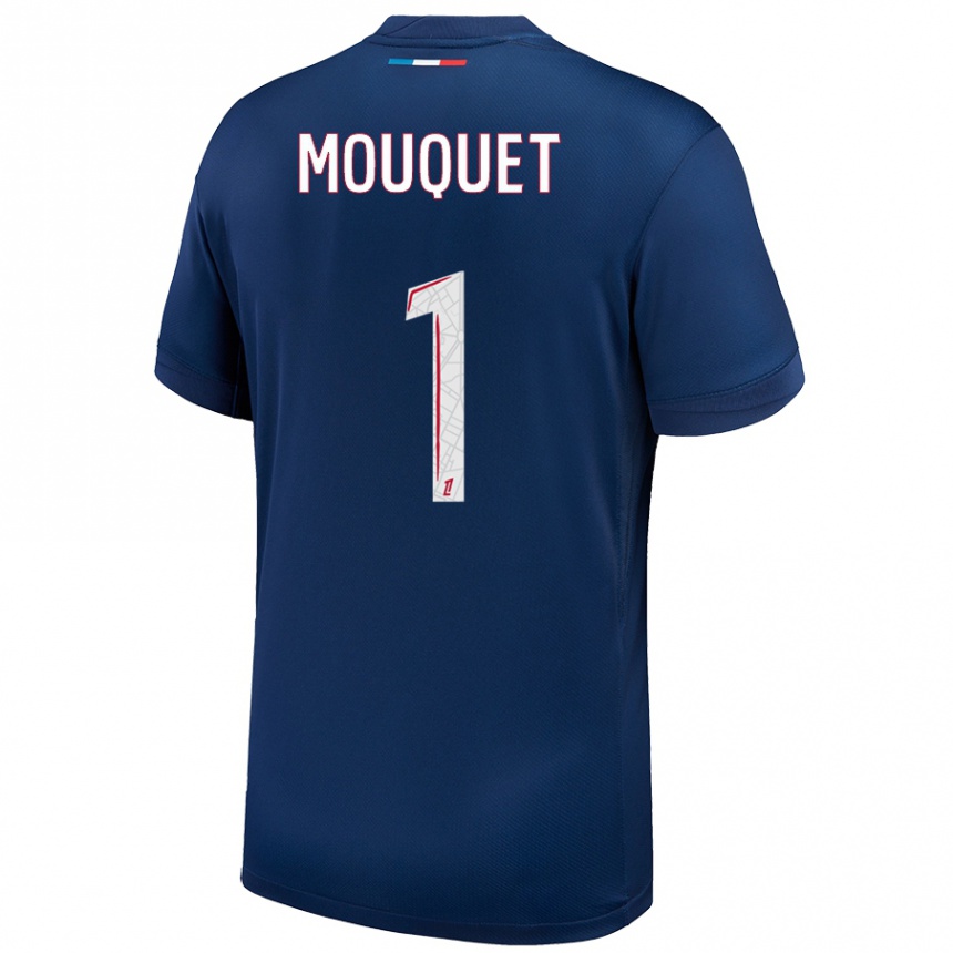 Enfant Football Maillot Louis Mouquet #1 Bleu Marine Blanc Tenues Domicile 2024/25 Canada