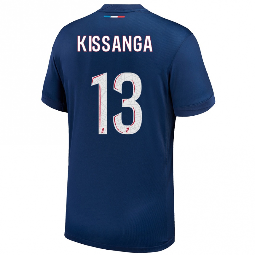 Kids Football Hugo Kissanga #13 Navy Blue White Home Jersey 2024/25 T-Shirt Canada