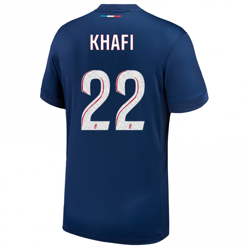 Kids Football Yanis Khafi #22 Navy Blue White Home Jersey 2024/25 T-Shirt Canada