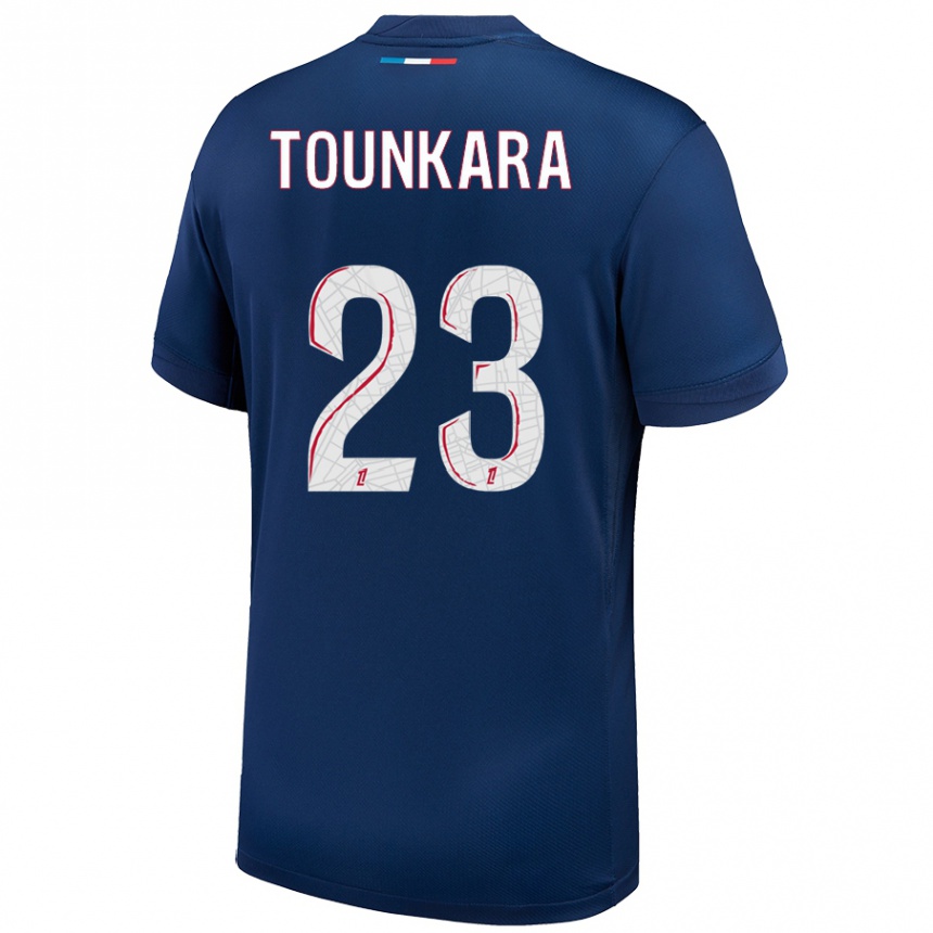 Kids Football Aïssatou Tounkara #23 Navy Blue White Home Jersey 2024/25 T-Shirt Canada