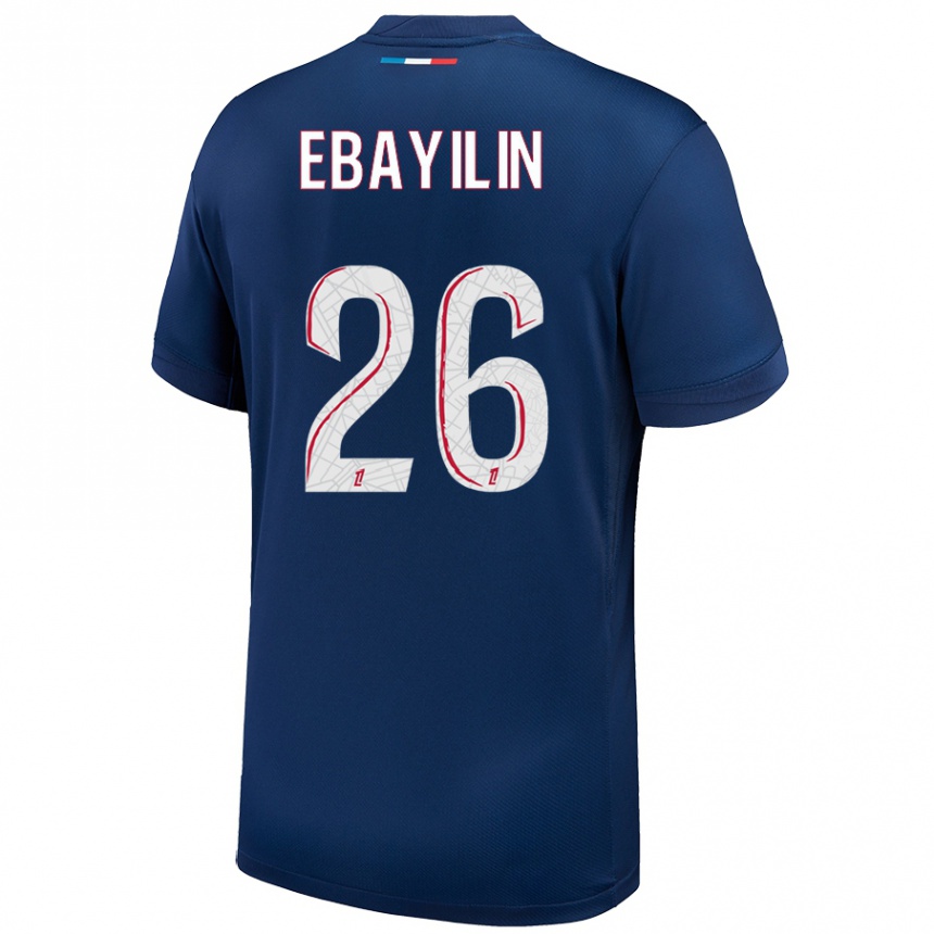 Kids Football Anaïs Ebayilin #26 Navy Blue White Home Jersey 2024/25 T-Shirt Canada