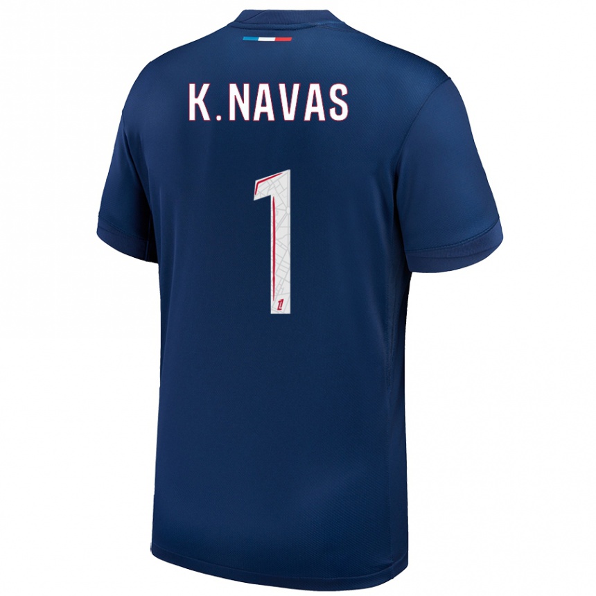 Enfant Football Maillot Keylor Navas #1 Bleu Marine Blanc Tenues Domicile 2024/25 Canada