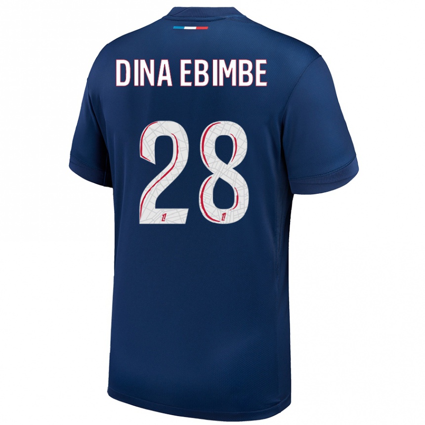 Enfant Football Maillot Eric Junior Dina Ebimbe #28 Bleu Marine Blanc Tenues Domicile 2024/25 Canada