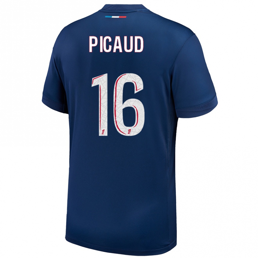 Kids Football Constance Picaud #16 Navy Blue White Home Jersey 2024/25 T-Shirt Canada