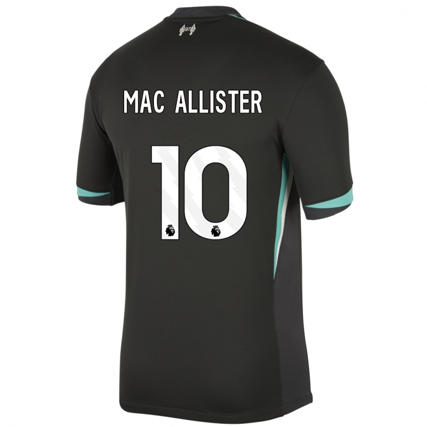 Kids Football Alexis Mac Allister #10 Black Anthracite White Away Jersey 2024/25 T-Shirt Canada