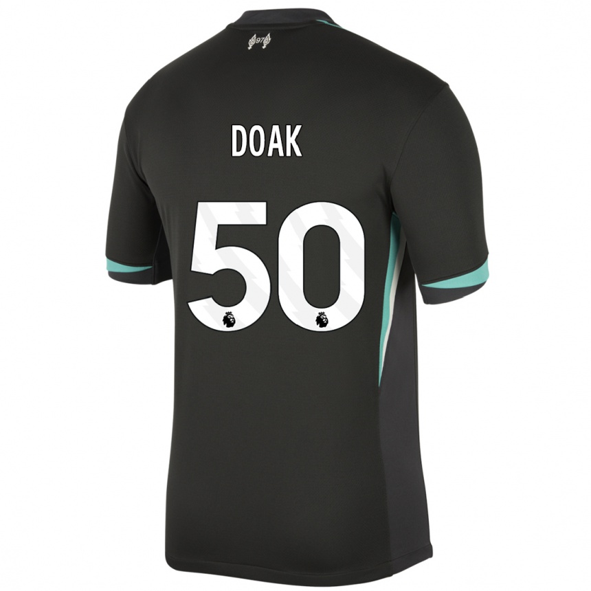 Kids Football Ben Doak #50 Black Anthracite White Away Jersey 2024/25 T-Shirt Canada