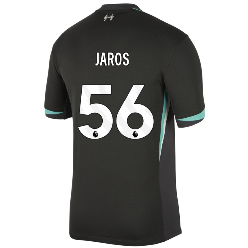 Kids Football Vitezslav Jaros #56 Black Anthracite White Away Jersey 2024/25 T-Shirt Canada