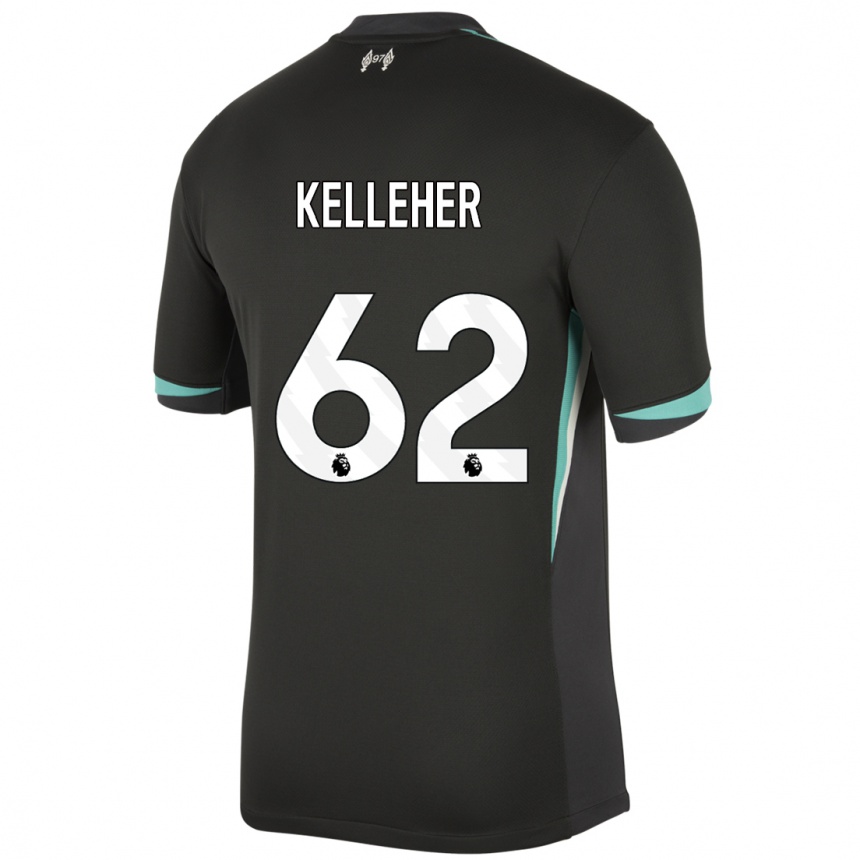 Kids Football Caoimhin Kelleher #62 Black Anthracite White Away Jersey 2024/25 T-Shirt Canada