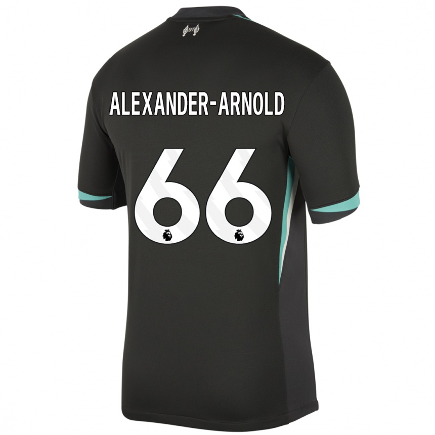 Kids Football Trent Alexander-Arnold #66 Black Anthracite White Away Jersey 2024/25 T-Shirt Canada