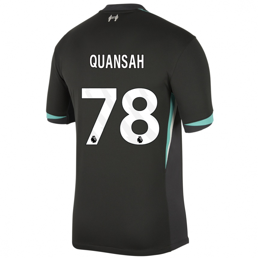 Kids Football Jarell Quansah #78 Black Anthracite White Away Jersey 2024/25 T-Shirt Canada