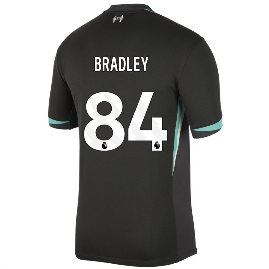 Kids Football Conor Bradley #84 Black Anthracite White Away Jersey 2024/25 T-Shirt Canada