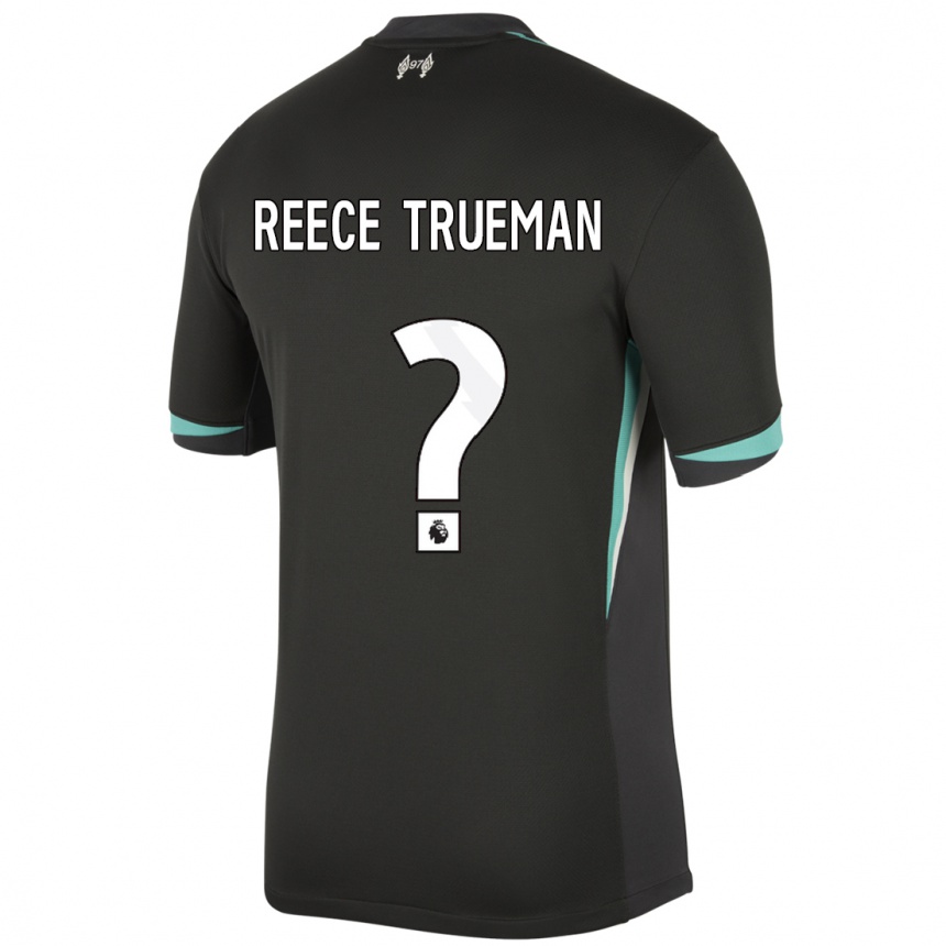 Kids Football Reece Trueman #0 Black Anthracite White Away Jersey 2024/25 T-Shirt Canada