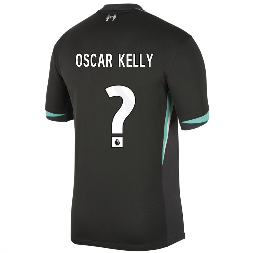 Kids Football Oscar Kelly #0 Black Anthracite White Away Jersey 2024/25 T-Shirt Canada