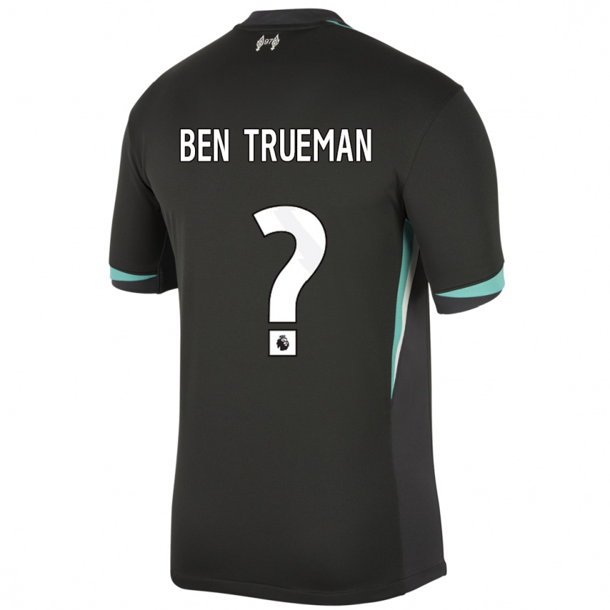 Kids Football Ben Trueman #0 Black Anthracite White Away Jersey 2024/25 T-Shirt Canada