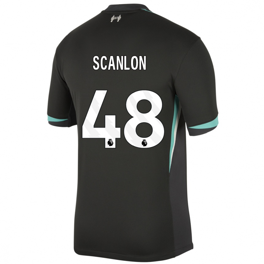 Kids Football Calum Scanlon #48 Black Anthracite White Away Jersey 2024/25 T-Shirt Canada