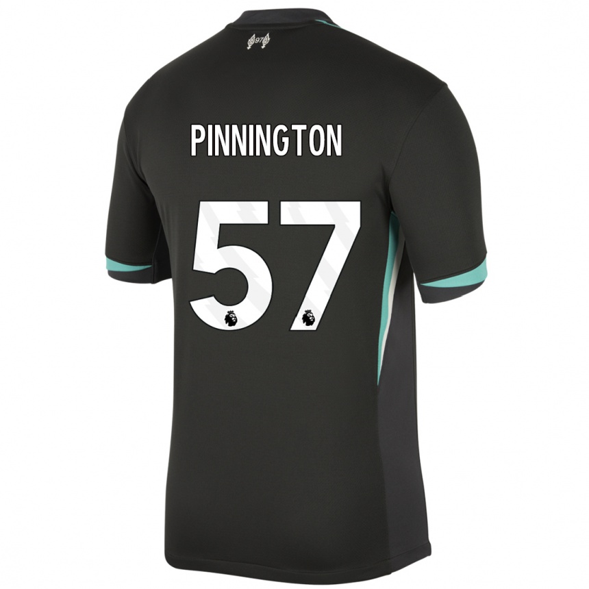 Kids Football Carter Pinnington #57 Black Anthracite White Away Jersey 2024/25 T-Shirt Canada