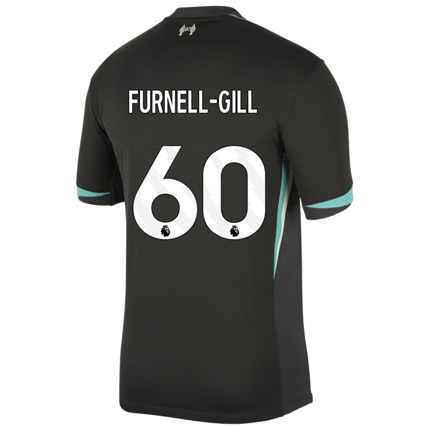 Kids Football Luca Furnell-Gill #60 Black Anthracite White Away Jersey 2024/25 T-Shirt Canada